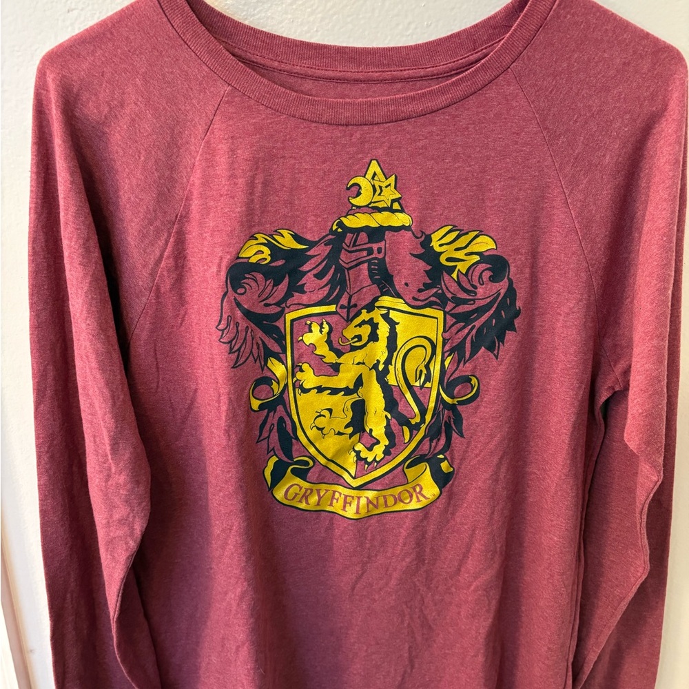 Harry Potter Gryffindor Maroon Long Sleeve Pullover Unisex T-Shirt Size XL